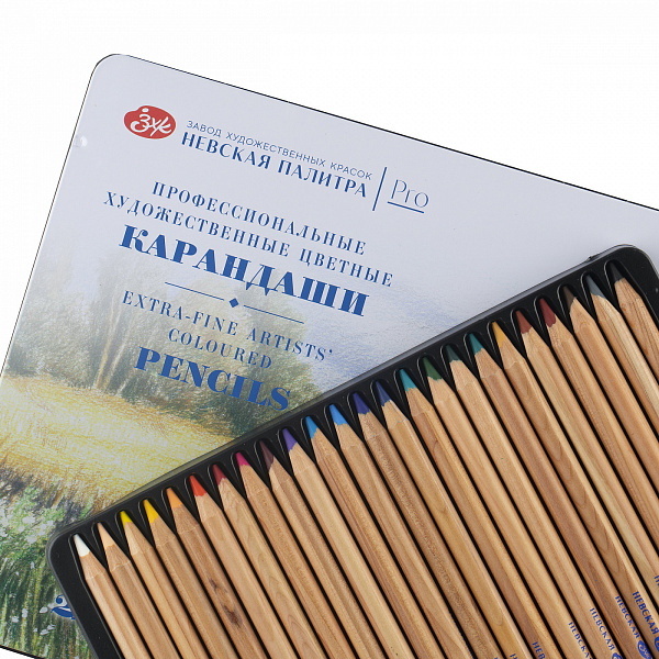 Набор профессиональных цветных карандашей "Мастер-Класс", 24 цвета, в жестяном пенале