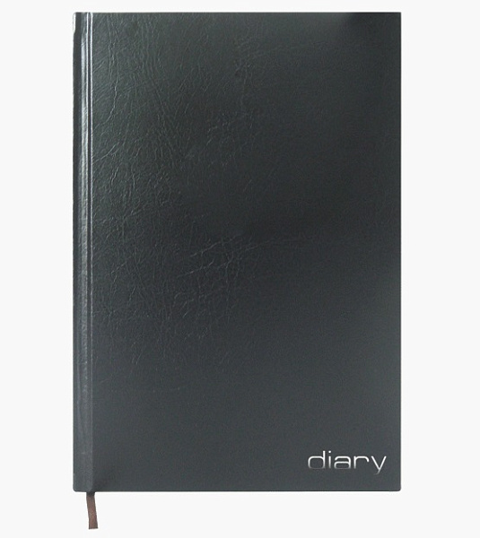 Ежедневник недатированный "Attomex" A5 (140x210 мм) 320 стр, офсет 60 г/м², твердая обложка из бумвинила, тиснение фольгой, черный