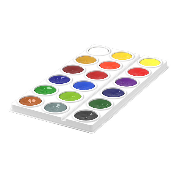 Акварель 18 цветов "Optima Art" без кисти, мягкий пластик, картонный пенал, европодвес