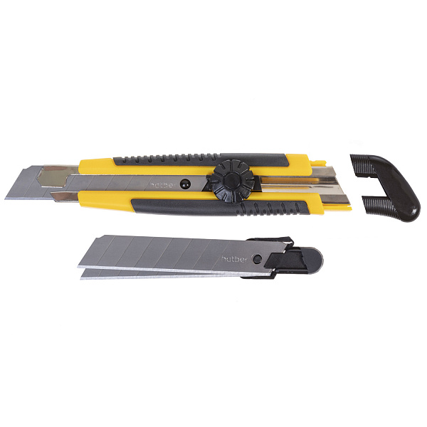 Нож канцелярский 18 мм Hatber "BRAVOTWIST-LOCK",+2 запасн.лезвия металл.направл. 