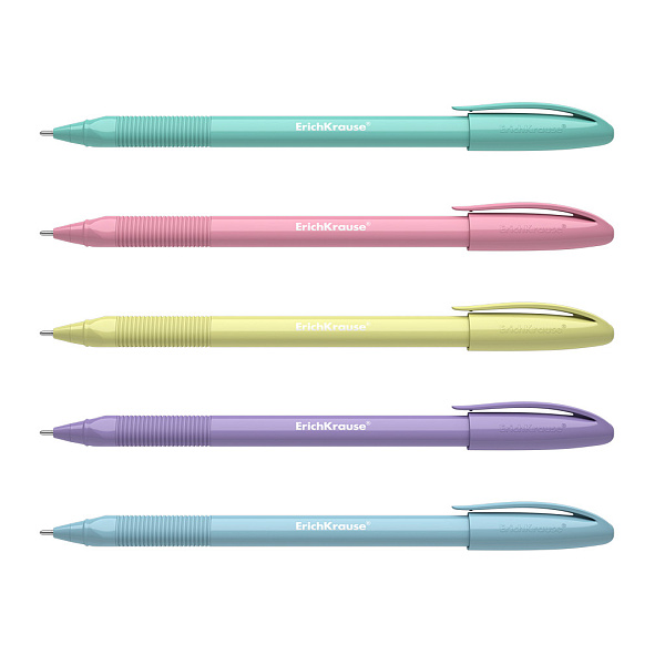 Ручка шариковая 1,0 мм ErichKrause® СИНЯЯ, U-109 Pastel Stick&Grip Ultra Glide Technology,в коробке по 50 шт.)