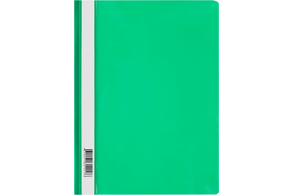 Скоросшиватель А4 с верх. прозр. листом, 100/120 мкм, зеленая, Стамм