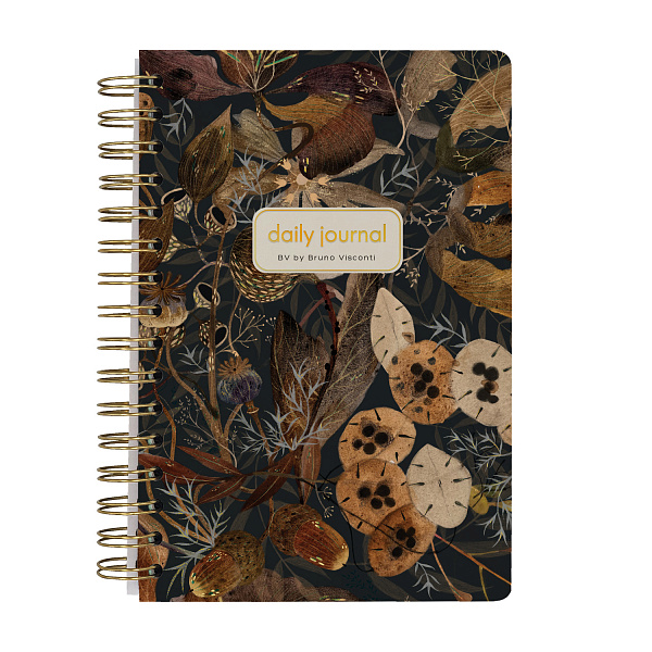 Ежедневник недат А5 на золотом гребне «CUTE DIARY» BV, 136 л., "FLORA.БУКЕТ ОСЕНИ"
