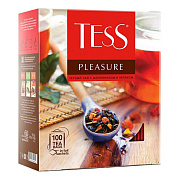 Чай TESS "Pleasure", черный с шиповником и яблоком, 100 пакетиков