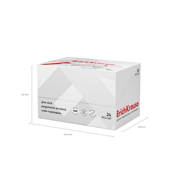 Клей-карандаш  13 г ErichKrause EasyStick, (в коробке-дисплее по 24 шт.)