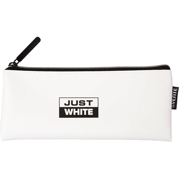 Пенал "deVENTE. JUST WHITE" белый, 215x90x10 мм плоский, матовая антивандальная искусственная кожа до -40C, отделение на молнии сверху, плоский для 35 предметов, 