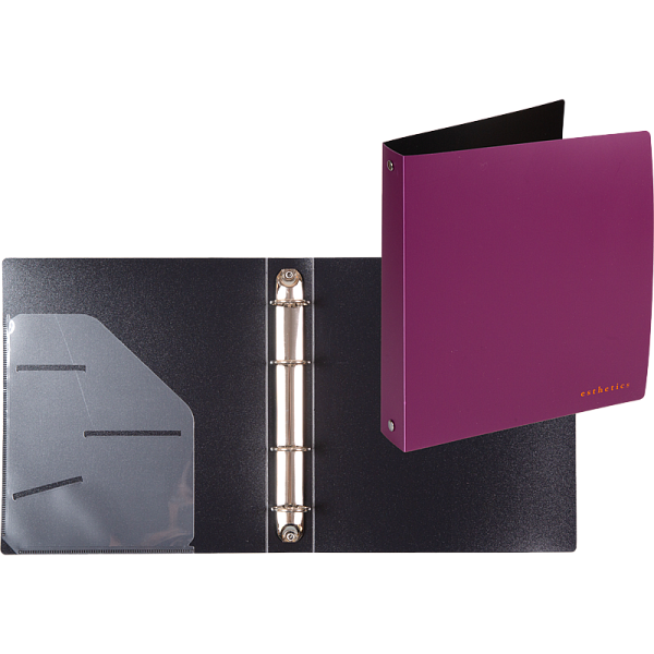 Папка 4 кольца "deVENTE. Esthetics" A5 (200x225x35 мм) Ø 30 мм, непрозрачная бургунди, полипропилен 1000 мкм, фактура "soft-touch" для бумажных блоков и вкладышей, внутренний карман 160 мкм, индивидуальная упаковка,