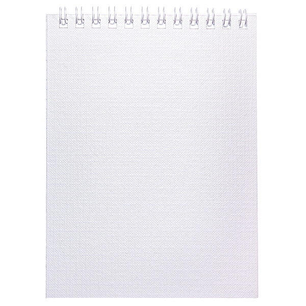 Блокнот А6 40 листов в клетку на гребне, "METALLIC", обложка бумвинил, 60 г/м2, белый