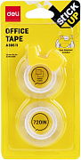 Клейкая лента канцелярская 12 мм * 18,3 м Deli прозрачная шир. невидимая блистер (упак.:2шт)