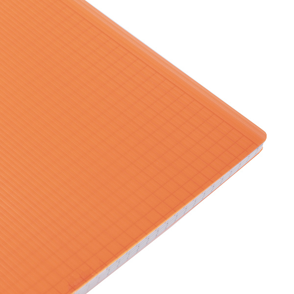 Тетрадь А4 80 листов в клетку на гребне Пластиковая обложка "LINE NEON Оранжевая Многоуров.перфорация 