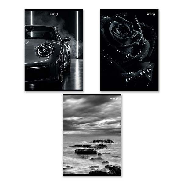 Тетрадь A4 48 л. кл. "Магия чёрного" на скобе 65 г/кв.м , белизна 100 % 01756 "Светоч"