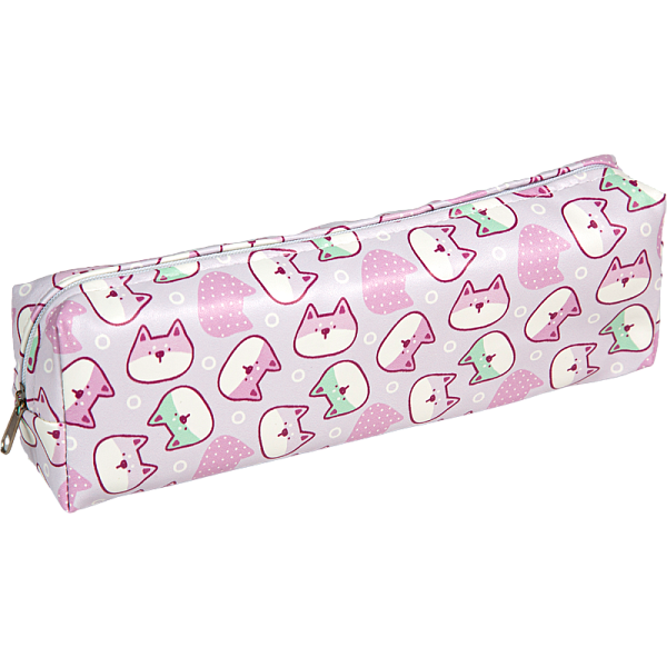 Пенал "Attomex. Kawaii" 20x7x3,5 см прямоугольный, износостойкая искусственная кожа с рисунком, отделение на молнии, прямоугольной формы для 50 предметов, ассорти 2 дизайна, полноцветная печать