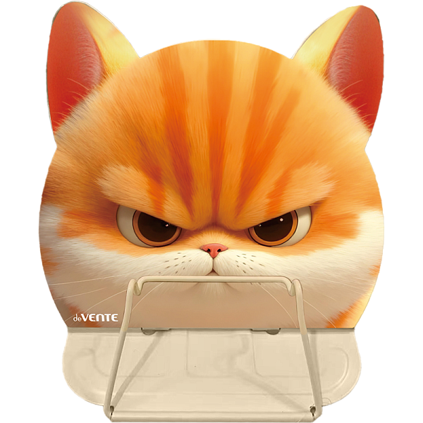 Подставка для учебников и книг "deVENTE. Angry Cat" 17x18,5 см, металлическая окрашенная, в форме кота, вес 290 г, с противоскользящими ножками, с полноцветным рисунком, в пластиковом пакете с европодвесом