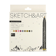 Набор скетч маркеров 10 цв. МЕТАЛЛИК "SKETCH&ART"