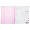 Тетрадь 12 листов в клетку, пластиковая обложка "Розовая", А5 60-65г/кв.м