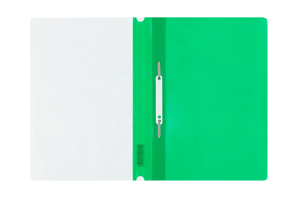 Скоросшиватель А4 с верх. прозр. листом, 100/120 мкм, зеленая, Стамм