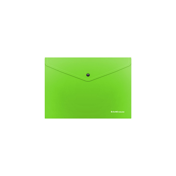 Папка-конверт на кнопке пластиковая  ErichKrause® Glossy Neon, полупрозрачная, A5+, ассорти (в пакете по 12 шт.)