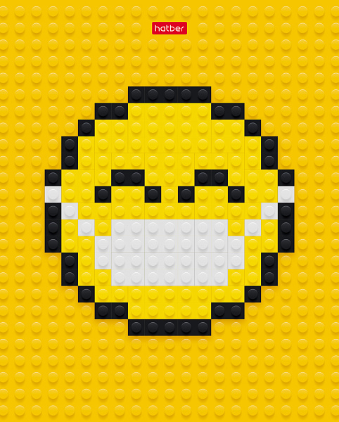 Тетрадь 48 листов в клетку "Лего-SMILE!" 60-65г/кв.м на скобе Обл. мел.картон 5 диз.в блоке скругл.углы
