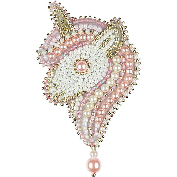 Набор для вышивания "Klart"  "Брошь. Розовый единорог" 5  х 9  см