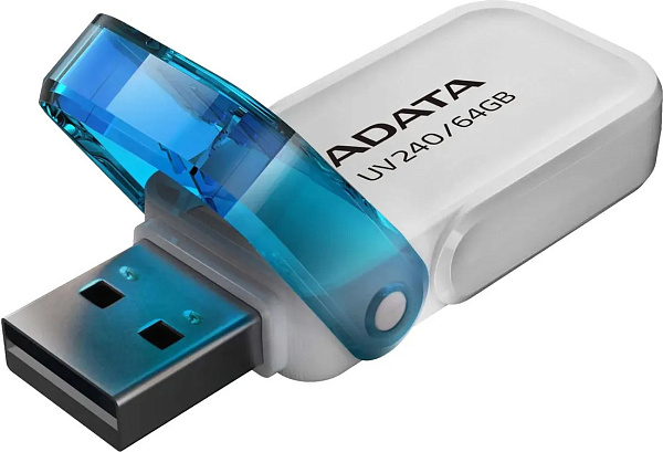 Флеш Диск A-Data 64GB UV240  USB2.0 белый/голубой