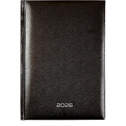 Ежедневник 2026 "Attomex. Orion" A5 (145 ммx205 мм) 336 стр, черный, белая бумага 70 г/м², печать в 1 краску, твердая обложка из бумвинила с поролоном, тиснение фольгой, 1 ляссе, в термоусадочной пленке,