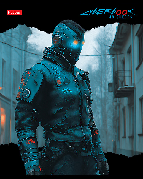 Тетрадь 48 л. кл. "CyberPunk" 60-65г/кв.м глянц. ламин. 5 диз.в блоке скругл.углы 