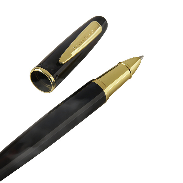 Ручка-роллер "IMPERIUM" 0.7 ММ, СИНЯЯ,  (корпус метал. ЧЕРНЫЙ МРАМОР)