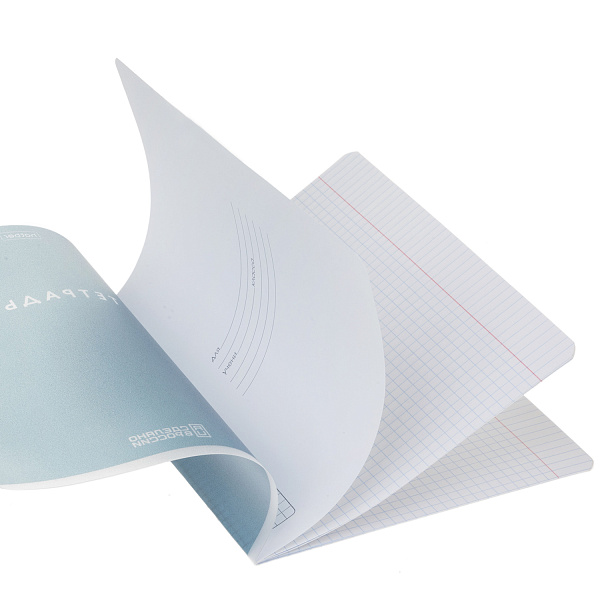 Тетрадь 12 листов в клетку Пластиковая обложка "Цветной набор" 60-65г/кв.м на скобе с печатью запечатанный тит.лист 5 диз.в блоке