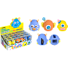 Точилка 1 отв. deVENTE. Big Eyes Monster, 30x37x28 мм, пластиковая с покрытием Soft Touch,ассорти 3 дизайна