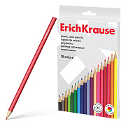 Карандаши 18 цв. ErichKrause пластиковые, шестигранные (в коробке с европодвесом)