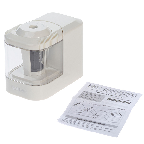 Точилка электрическая Hatber MASTER спиралевидное лезвие, в прозрачном ПВХ-боксе