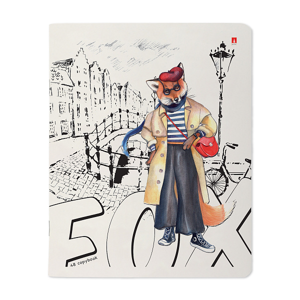 Тетрадь 48 л. кл. "ЛИСЫ.МЕГАПОЛИС", 5 ВИДОВ