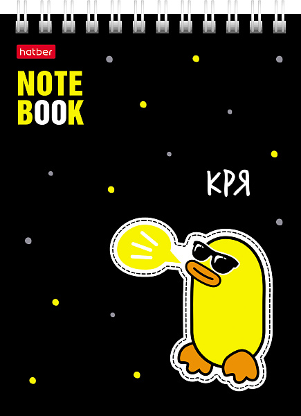Блокнот А6 40 л. кл. на гребне "Утиные истории" Обл. мел.картон УФ-лак