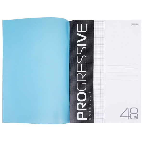 Тетрадь А4 48 л. кл. Пластиковая обложка PROGRESSIVE (Синяя) на скобе 65г/кв.м 