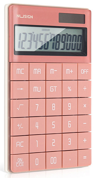 Калькулятор 12 разр., Deli Nusign розовый 