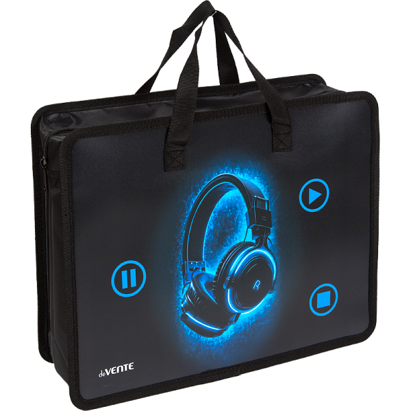 Папка для тетрадей, ИЗО и технологии "deVENTE. Headphones" A4 (33,5x26x10 см) с расширением 10 см, с ручками, на молнии сверху, пластик 400 мкм, в пластиковом пакете