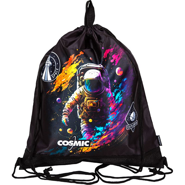Сумка для сменной обуви "deVENTE. Cosmic" 40x47 см, водоотталкивающая ткань, на веревочной завязке, с вставкой из пластиковой сетки для вентиляции, с петлей для повеса и переноски