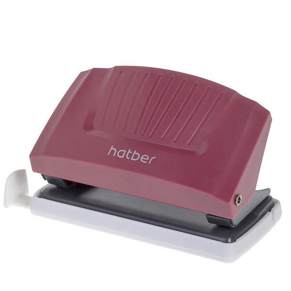 Дырокол на 12 л. Hatber -Energy- Пластиковый с линейкой  Ассорти