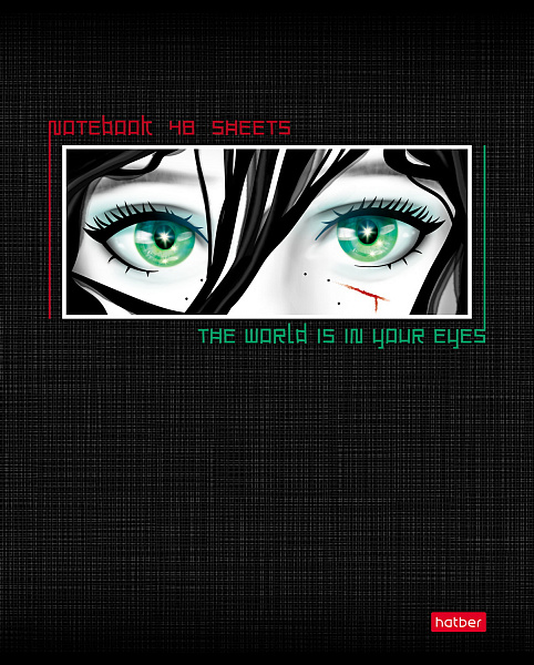 Тетрадь 48 л. кл. "Твой взгляд" 65г/кв.м выб лак 5 диз.в блоке скругл.углы