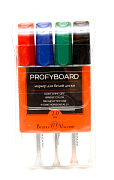 Набор маркеров д/досок 4 шт. "PROFYBOARD", черный/синий/красный/зеленый