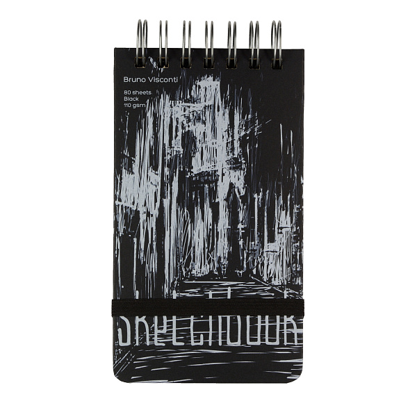 SKETCHBOOK 105х185 мм 80 л. ЧЕРНЫЙ 110 гр. НА ГРЕБНЕ (4 ВИДА) 