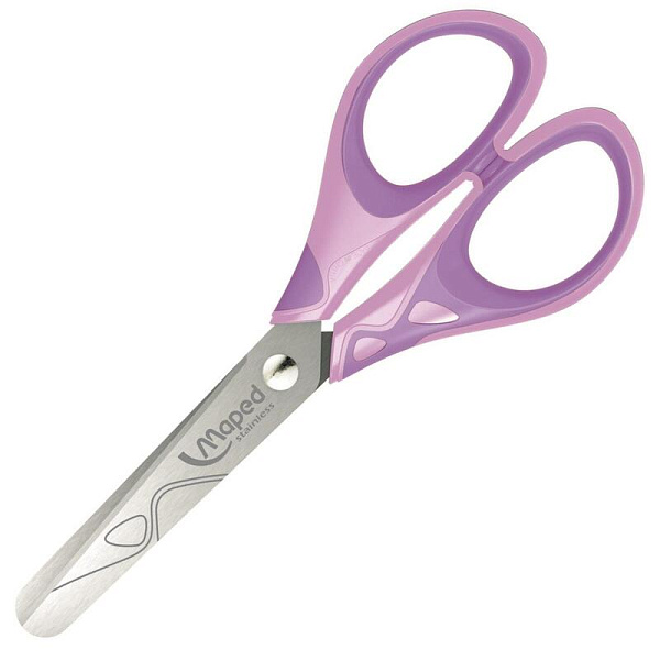 Ножницы 130 мм Maped ESSENTIALS SOFT PASTEL с прорезиненными ручками и закругленными лезвиями, пастельные цвета, симметричные, в блистере