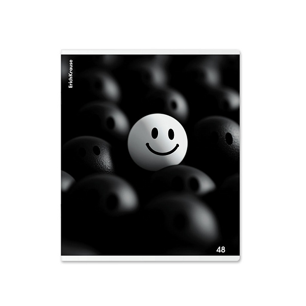 Тетрадь 48 листов в клетку "Black Focus", матовая ламинация+выборочный УФ-лак ErichKrause _MIX-PACK