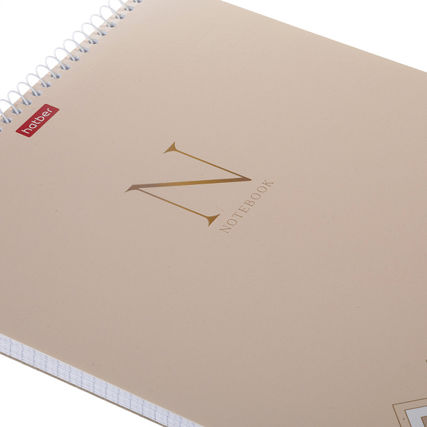 Блокнот А4 80 листов в клетку на спирали "Графика" 60-65г/кв.м жесткая подложка Обл. мел.картон УФ-лак