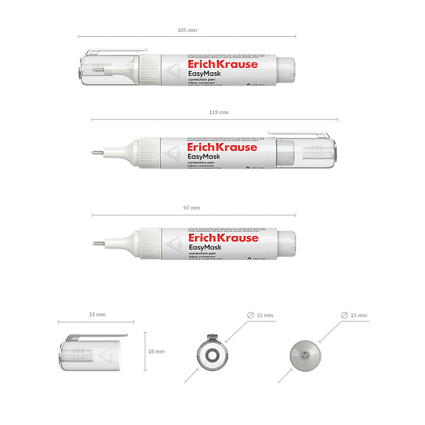 Корректирующая ручка 4 мл ErichKrause EasyMask, 