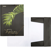 Папка с резинкой "deVENTE. Tropicana" A4 400 мкм, фактура "песок" тиснение фольгой, вертикальная резинка, 3 клапана, индивидуальная упаковка