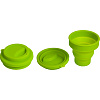 Стакан для ИЗО "deVENTE. School" силиконовый, складной, в собранном виде 80x90x80 мм, в сложенном 80x10x80 мм, с силиконовой крышкой, неоновый салатовый