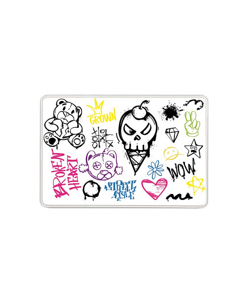 Карман для карт, 64х96, ПВХ, Графити