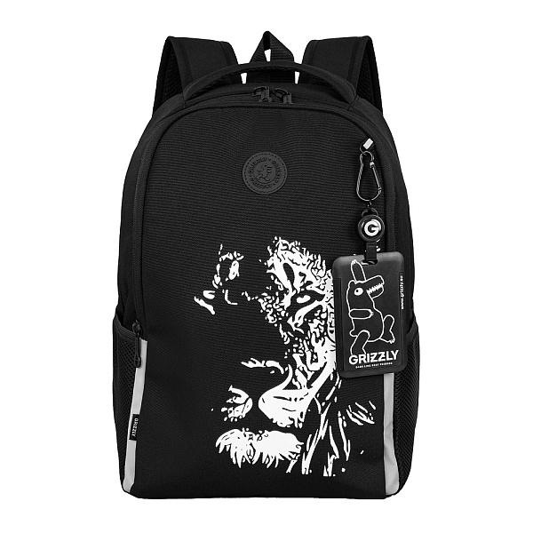 Рюкзак школьный с картхолдером на держателе (/1 черный - фосфорный)