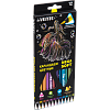Карандаши 12 цв. "deVENTE. Triolino Ultra 4М. Metallic" 4М, д/рис. на черной бумаге, 3М, D грифеля 3 мм, трёхгранный корпус тонированный в черный цвет, покраска корпуса в цвет грифеля, в картонной коробке
